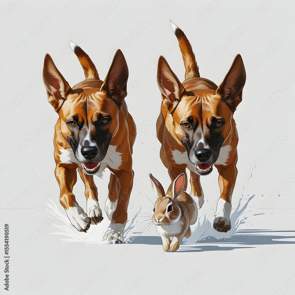 Obraz premium A pair of rugged hunting dogs with pointed