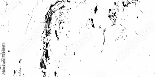 Crack and scratched grunge dust wall urban background texture vector. crack cement wall texture. black textured grainy cracked ground lines isolated on white. distressed overlay grainy texture.