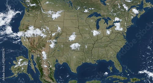 Satellite View of the United States Reveals a Tapestry of Clouds and Terrain