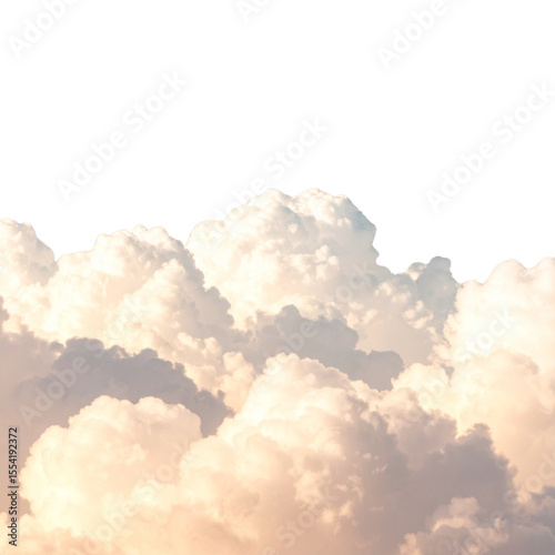 Soft Whimsical Clouds in Antique Color Palette, Transparent PNG Background