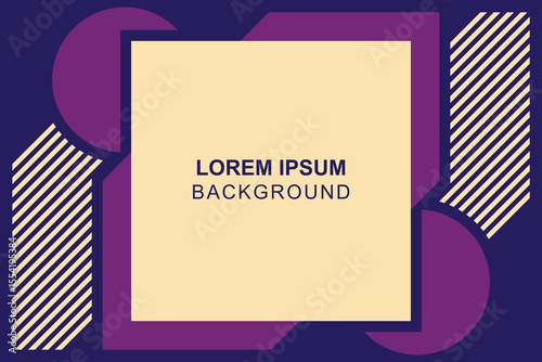 Abstract square frame with text box on colorful background.