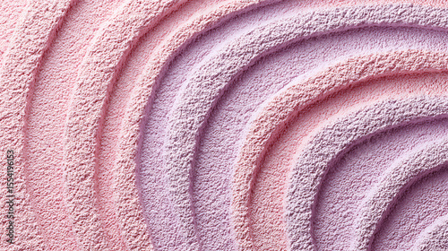 Layers of Textured Pink and Purple Materials Form a Harmonious Wave Pattern on a Surface During Daylight