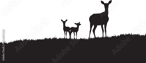 deer in the forest, deer, animal, silhouette, vector, reindeer, mammal, nature, illustration, wild, wildlife, antler, stag, buck, hunting, cartoon, antelope, antlers, horns, elk, horn, head, design, f