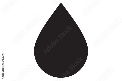 Single Black Water Drop Icon Simple, Clean Design Element
