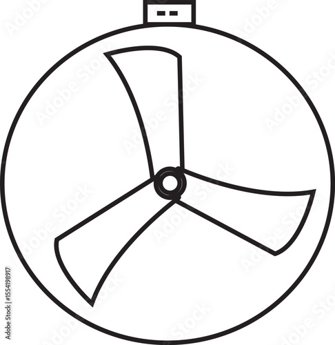 "Modern Electric Cooling Fan Vector Illustration for Airflow, Home and Industrial Ventilation, Summer Appliance, Stylish Portable Fan with Sleek Design"