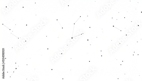 Abstract constellation-like pattern of tiny dots and thin lines on a white background, suggesting connectivity or a network