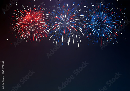 Red White and Blue Night Sky

