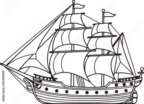 
Tall Ship with Full Sails