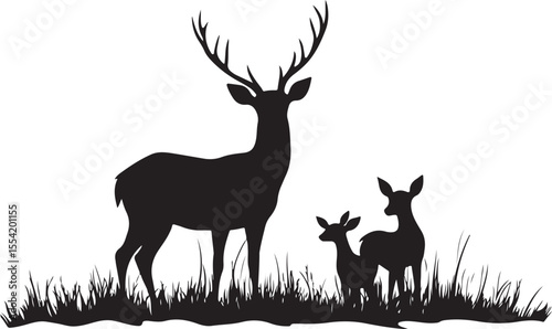 silhouette of a deer, deer, animal, silhouette, vector, nature, tree, illustration, reindeer, wild, forest, wildlife, mammal, hunting, elk, stag, cartoon, art, animals, grass, antler, landscape, sunse