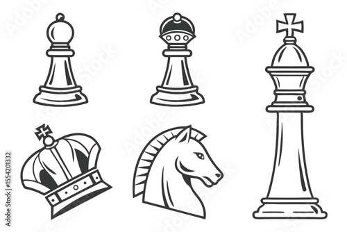 chess pieces vector illustration