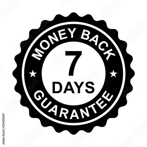 7 days money back guarantee icon vector for graphic design, logo, website, social media, mobile app, UI illustration