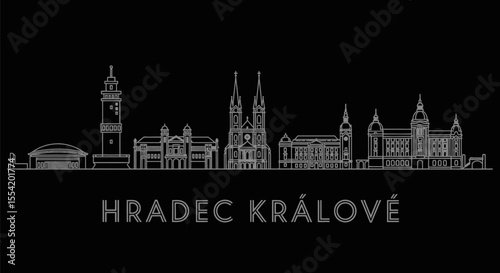Hradec Krlov Skyline Czech City Outline.
