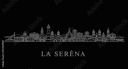 La Serena Chile Skyline with minimal vector art.