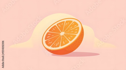 A orange cut in half