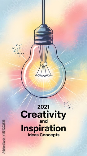 A light bulb with numbers and a pink background