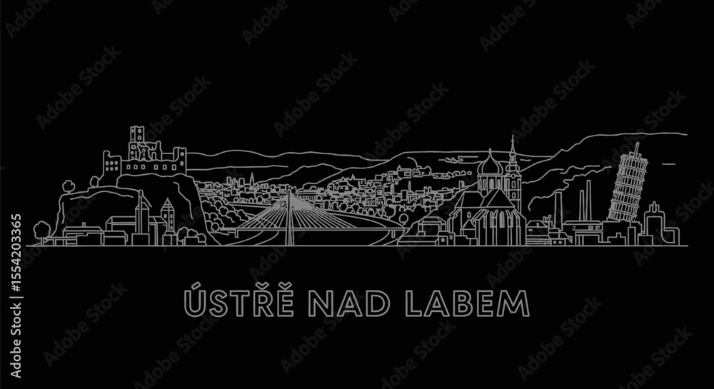 Obraz premium Usti Nad Labem Skyline Czech Republic.