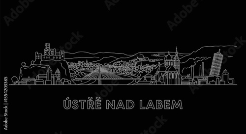 Usti Nad Labem Skyline Czech Republic.
