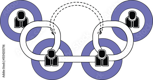 Departments represented as monomers, linking to form a polymer chain of productivity and collaboration