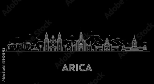 Arica Skyline Chile City Outline Landmark.
