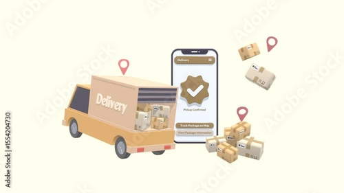Animated Delivery Service On Mobile Application.