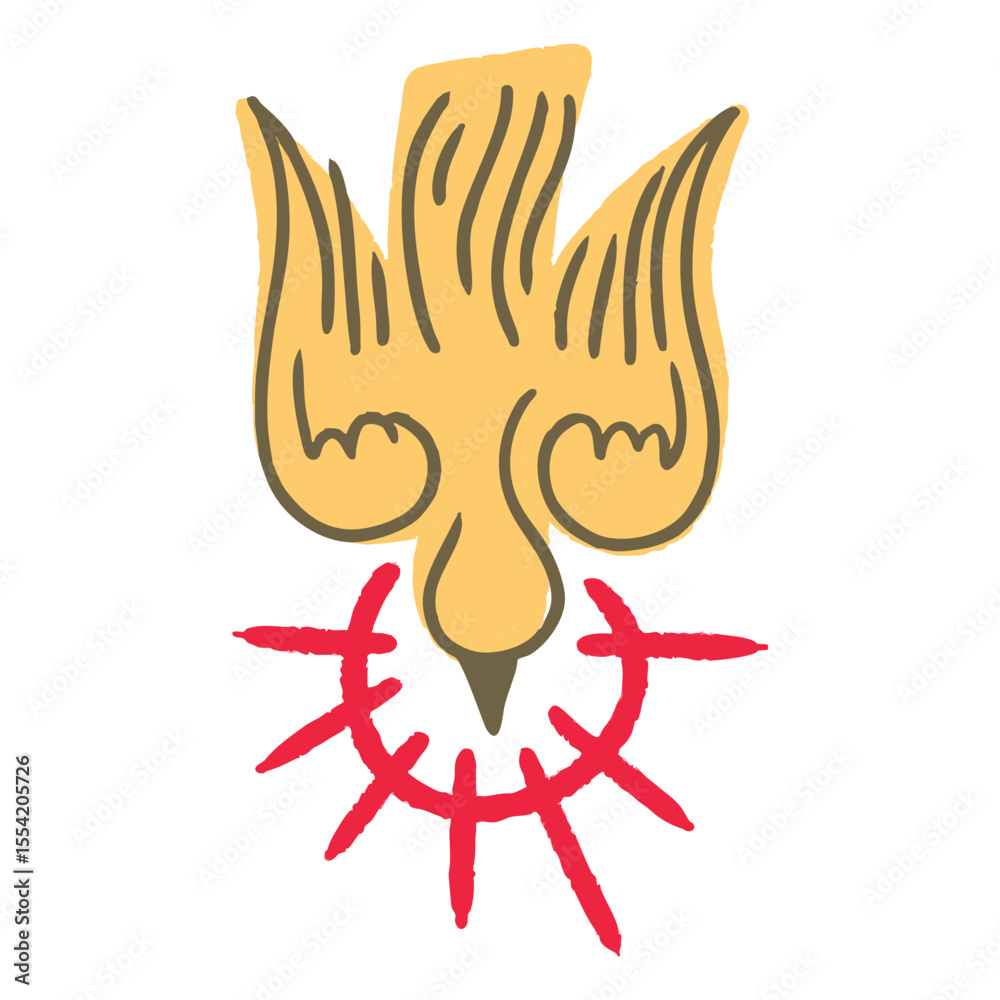 Obraz premium Holy Spirit Pentecost Sunday vector greetings. Symbol of the holy gosht.