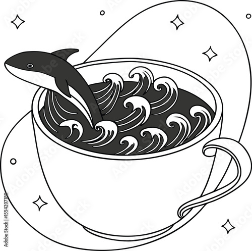 Vector tribal fish art illustration, perfect for a tattoo design or marine icon