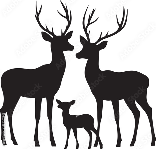 set of deer silhouettes, deer, animal, silhouette, vector, reindeer, illustration, nature, wild, mammal, antler, stag, wildlife, elk, antelope, animals, cartoon, hunting, forest, buck, antlers, design