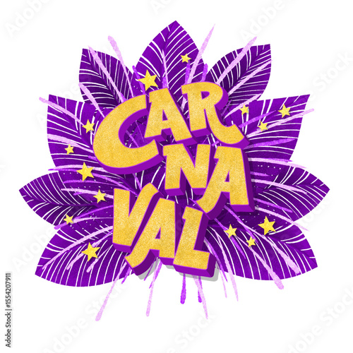 Brazilian carnaval. Greeting and invitation postcard. Holiday, culture and tradition.