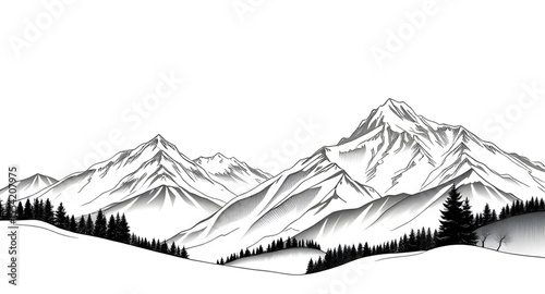 Mountain silhouette vector, Silhouette of mountains, Vector mountain outline, Minimal mountain silhouette, Black mountain shape, Mountain ridge silhouette, Alpine silhouette vector, Mountain peaks sil