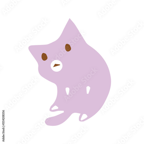 pink cat vector