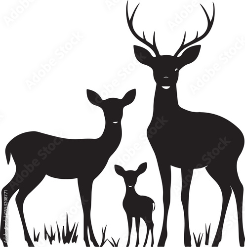 deer in the forest, deer, animal, reindeer, vector, silhouette, nature, illustration, wild, mammal, antler, wildlife, stag, goat, cartoon, hunting, winter, forest, buck, horn, elk, horns, design, draw