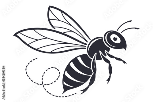 Minimalist Black Bee Icon