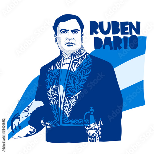 Ruben Dario, the main Nicaraguan poet exponent of the literary modernism of the Spanish language. (1867 -1916)