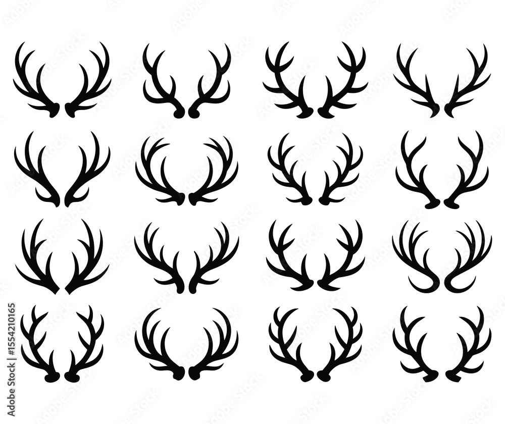 Fototapeta premium Antler Collection Elegant Deer Antler Designs for Art