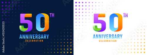 50th anniversary design, with colorful numbers