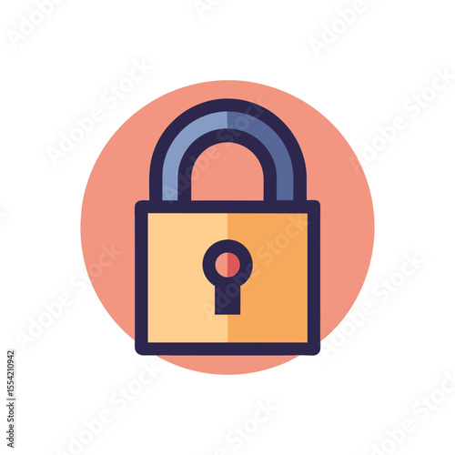 modern minimal key, lock icon logo design