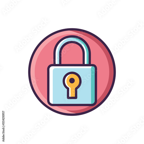 modern minimal key, lock icon logo design