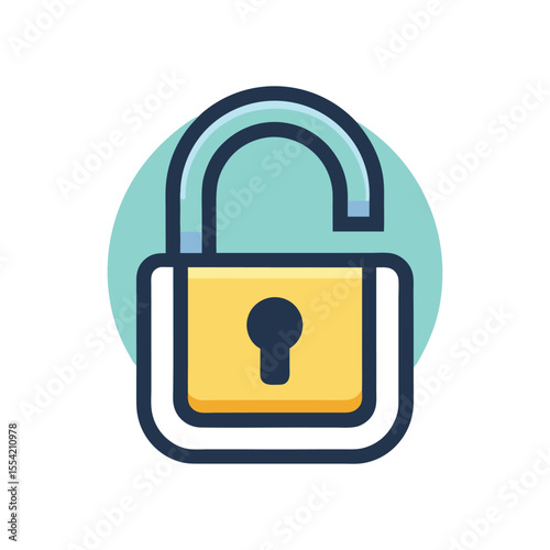 modern minimal key, lock icon logo design