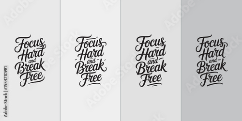 Handwritten Motivational Typography Poster – Positive Quote Wall Art Vector Design Set