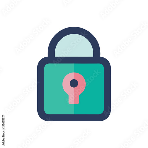 modern minimal key, lock icon logo design