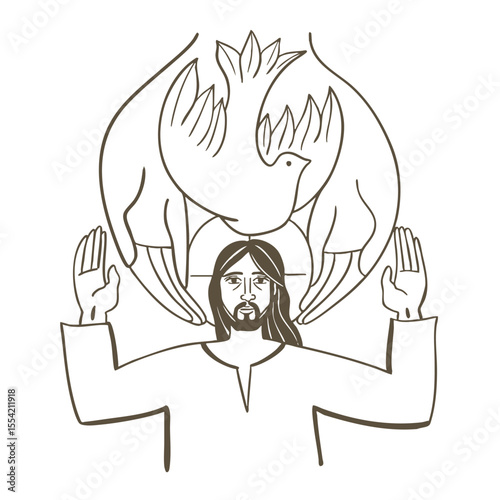 Holy Spirit Pentecost Sunday vector greetings.