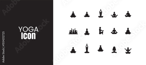 Yoga Icon Bundle | Minimal Vector Symbols for Wellness Apps, Retreat Flyers & Fitness Branding.