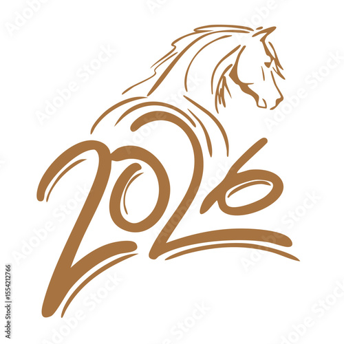 Happy new year 2026 according to Asian Chinese calendar. greeting card or banner.