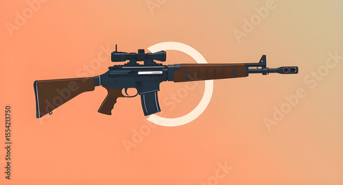 Rifle, Hunting rifle, Sniper rifle, Bolt-action rifle, Tactical rifle, Firearm, Long gun, Military rifle, Rifle icon, Rifle silhouette, Rifle vector, Rifle illustration, Gun with scope, Precision rifl