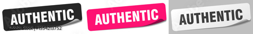 authentic sticker. authentic sticker set on white background