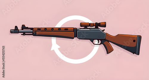 Rifle, Hunting rifle, Sniper rifle, Bolt-action rifle, Tactical rifle, Firearm, Long gun, Military rifle, Rifle icon, Rifle silhouette, Rifle vector, Rifle illustration, Gun with scope, Precision rifl