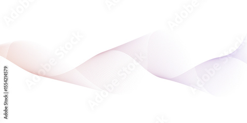 Dynamic minimal smoke sound line. Abstract glowing white blend line smooth flow soundwave curve energy gradient vector futuristic digital outline line science design.	