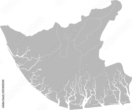 Bayelsa, Nigeria – administrative vector map with local government area boundaries (Web Mercator projection, PPT-compatible & fully editable)