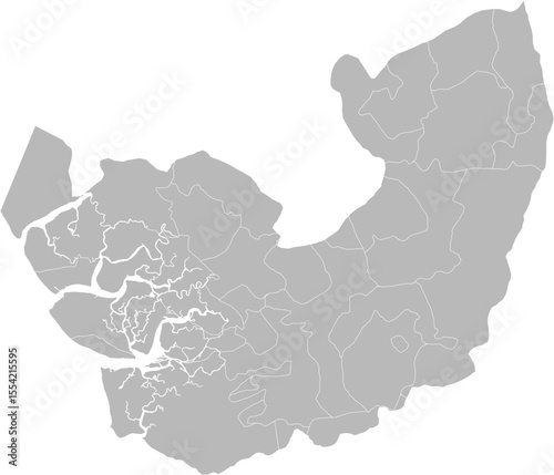 Delta, Nigeria – administrative vector map with local government area boundaries (Web Mercator projection, PPT-compatible & fully editable)