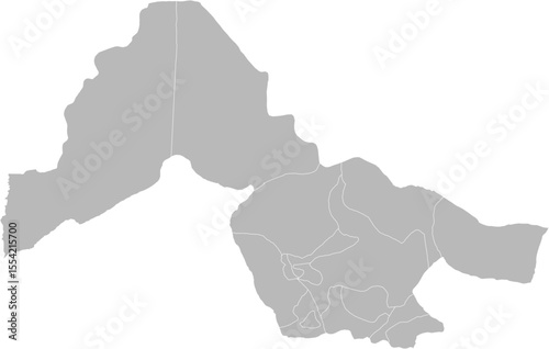 Kwara, Nigeria – administrative vector map with local government area boundaries (Web Mercator projection, PPT-compatible & fully editable)